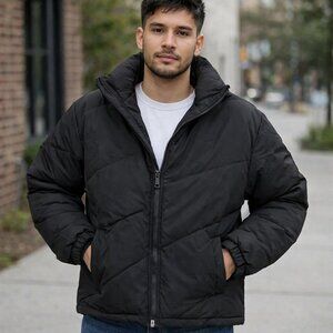 Black men’s puffer jacket